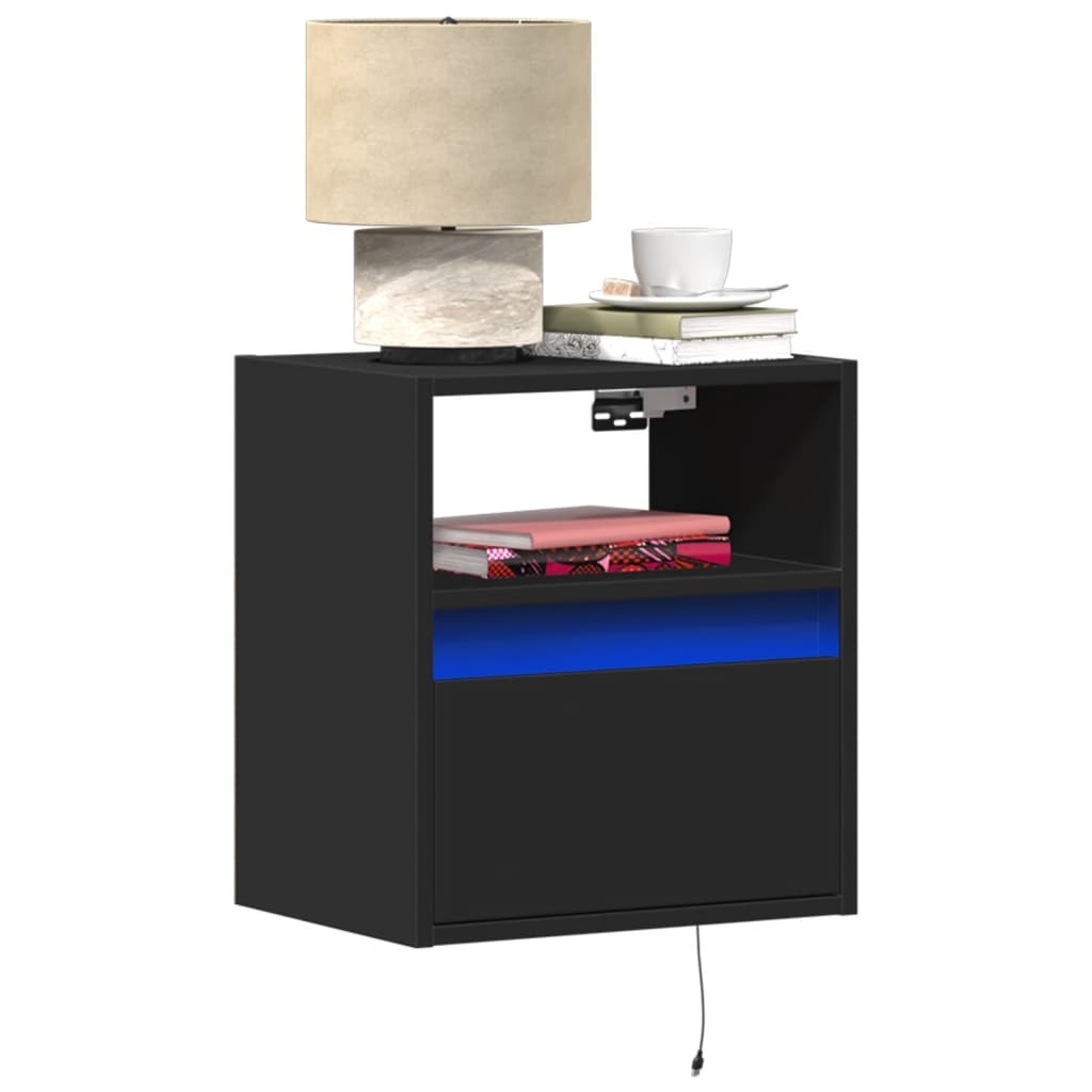 VidaXL Tv-wandmeubels met LED-verlichting 2 st 41x31x45 cm zwart