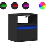 VidaXL Tv-wandmeubels met LED-verlichting 2 st 41x31x45 cm zwart