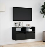 VidaXL Tv-wandmeubels met LED-verlichting 2 st 41x31x45 cm zwart