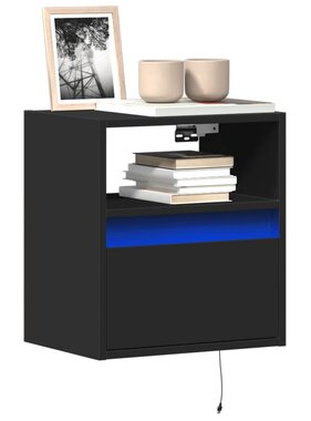 VidaXL Tv-wandmeubel met LED-verlichting 41x31x45 cm zwart