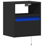 VidaXL Tv-wandmeubel met LED-verlichting 41x31x45 cm zwart