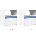 VidaXL Tv-wandmeubels 2 st met LED-verlichting 41x31x45 cm wit