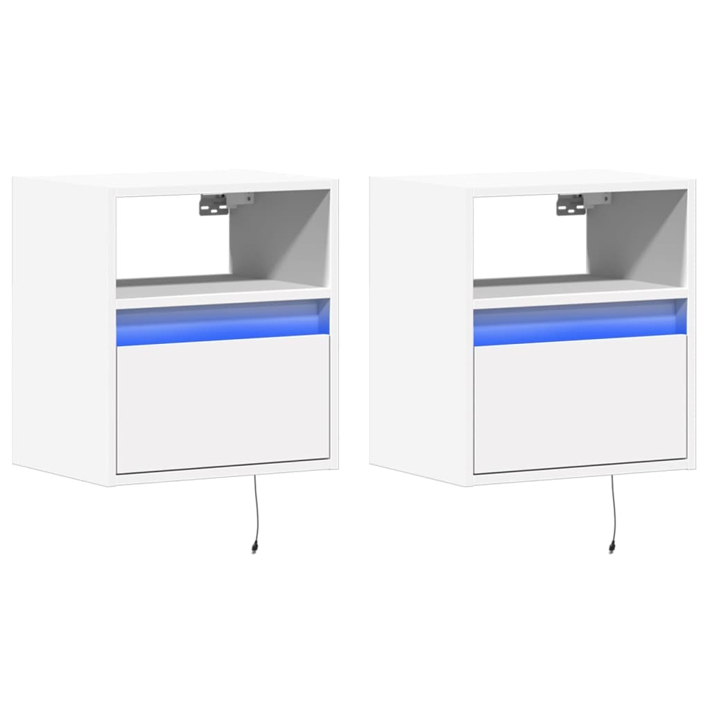 VidaXL Tv-wandmeubels 2 st met LED-verlichting 41x31x45 cm wit