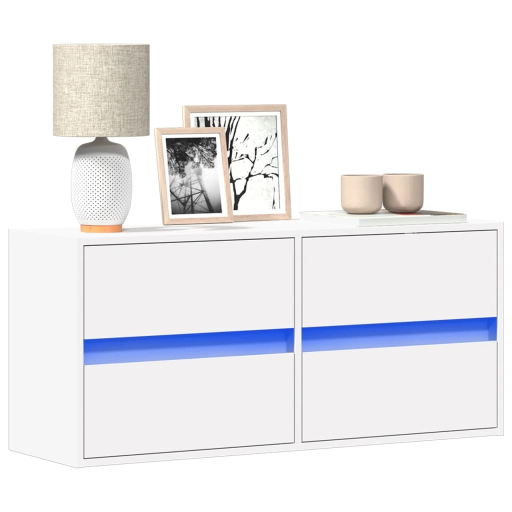 VidaXL Tv-wandmeubel met LED-verlichting 100x31x45 cm wit