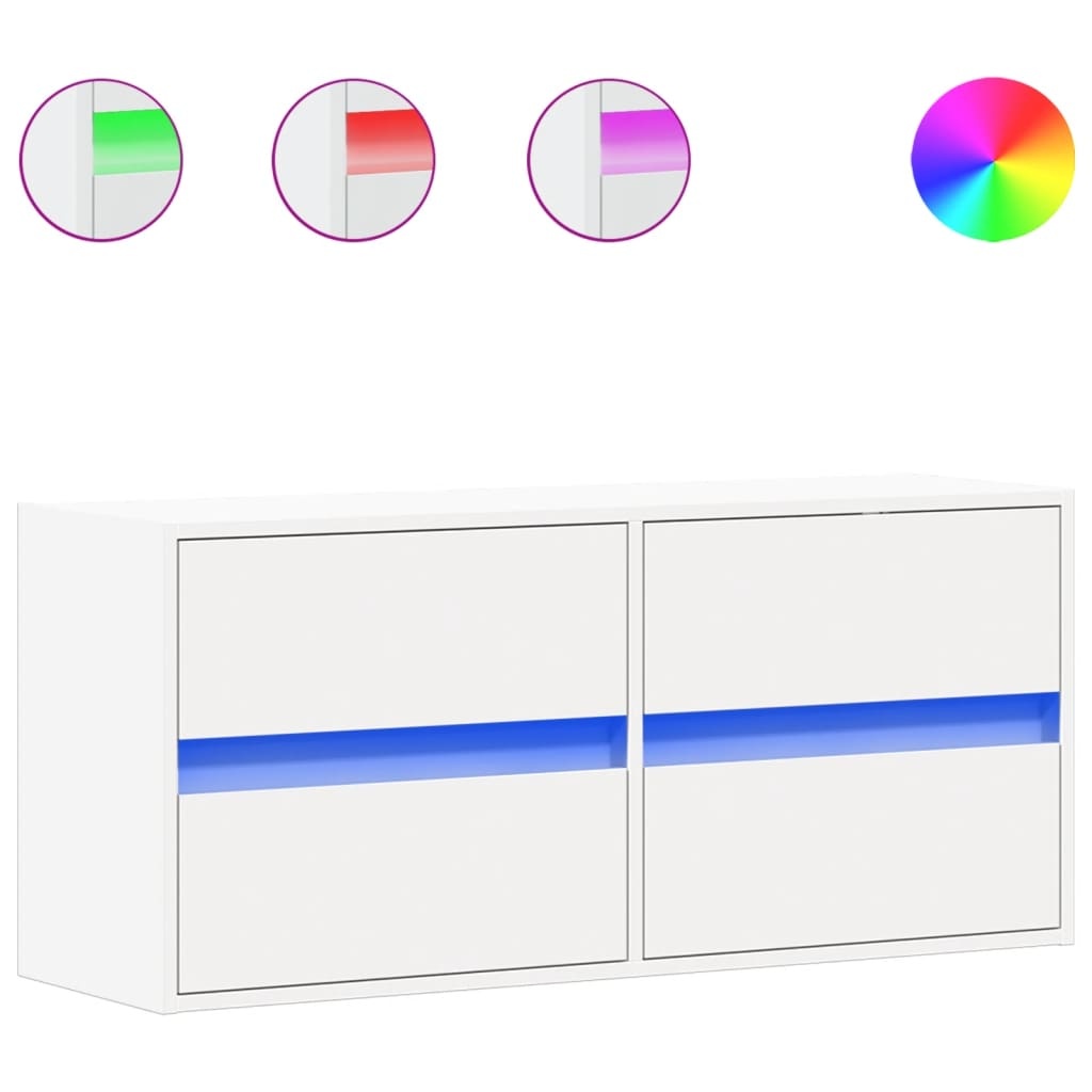 VidaXL Tv-wandmeubel met LED-verlichting 100x31x45 cm wit
