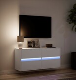 VidaXL Tv-wandmeubel met LED-verlichting 100x31x45 cm wit