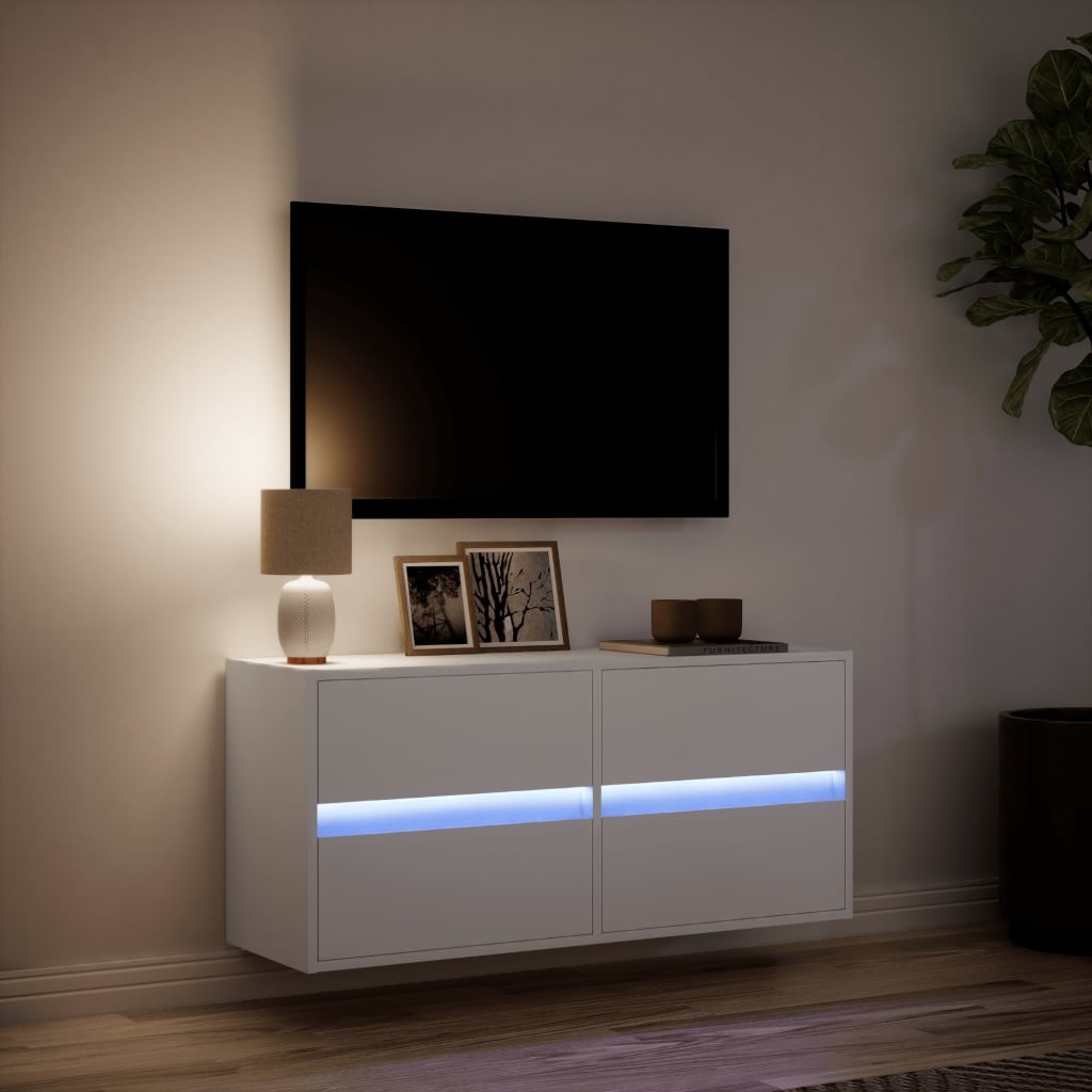 VidaXL Tv-wandmeubel met LED-verlichting 100x31x45 cm wit