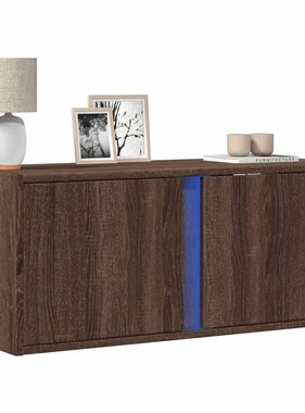 VidaXL Tv-wandmeubel met LED-verlichting 80x31x35 cm bruin eikenkleur