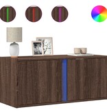 VidaXL Tv-wandmeubel met LED-verlichting 80x31x35 cm bruin eikenkleur