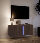 VidaXL Tv-wandmeubel met LED-verlichting 80x31x35 cm bruin eikenkleur
