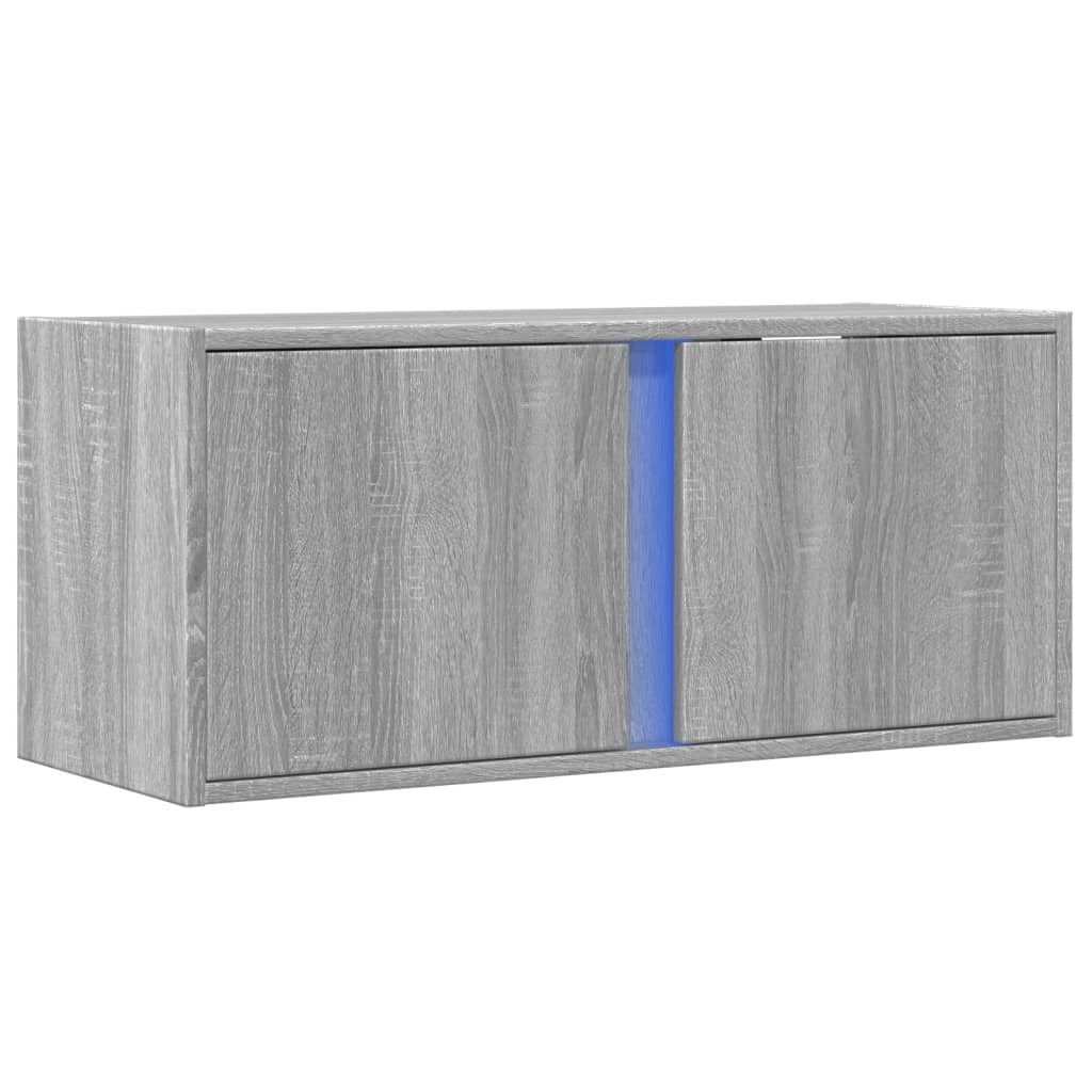 VidaXL Tv-wandmeubel met LED 80x31x35 cm grijs sonoma eikenkleurig