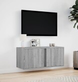 VidaXL Tv-wandmeubel met LED 80x31x35 cm grijs sonoma eikenkleurig