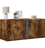 VidaXL Tv-wandmeubel met LED-verlichting 80x31x35 cm gerookt eiken