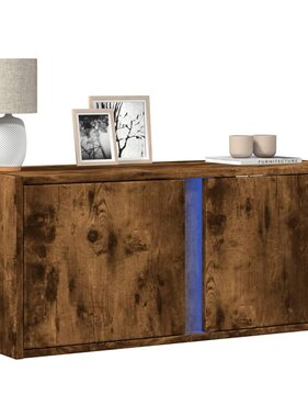 VidaXL Tv-wandmeubel met LED-verlichting 80x31x35 cm gerookt eiken