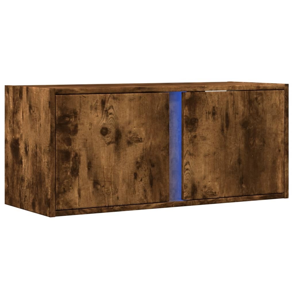 VidaXL Tv-wandmeubel met LED-verlichting 80x31x35 cm gerookt eiken