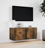 VidaXL Tv-wandmeubel met LED-verlichting 80x31x35 cm gerookt eiken
