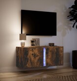 VidaXL Tv-wandmeubel met LED-verlichting 80x31x35 cm gerookt eiken