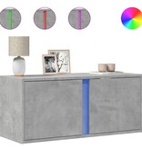 VidaXL Tv-wandmeubel met LED-verlichting 80x31x35 cm betongrijs