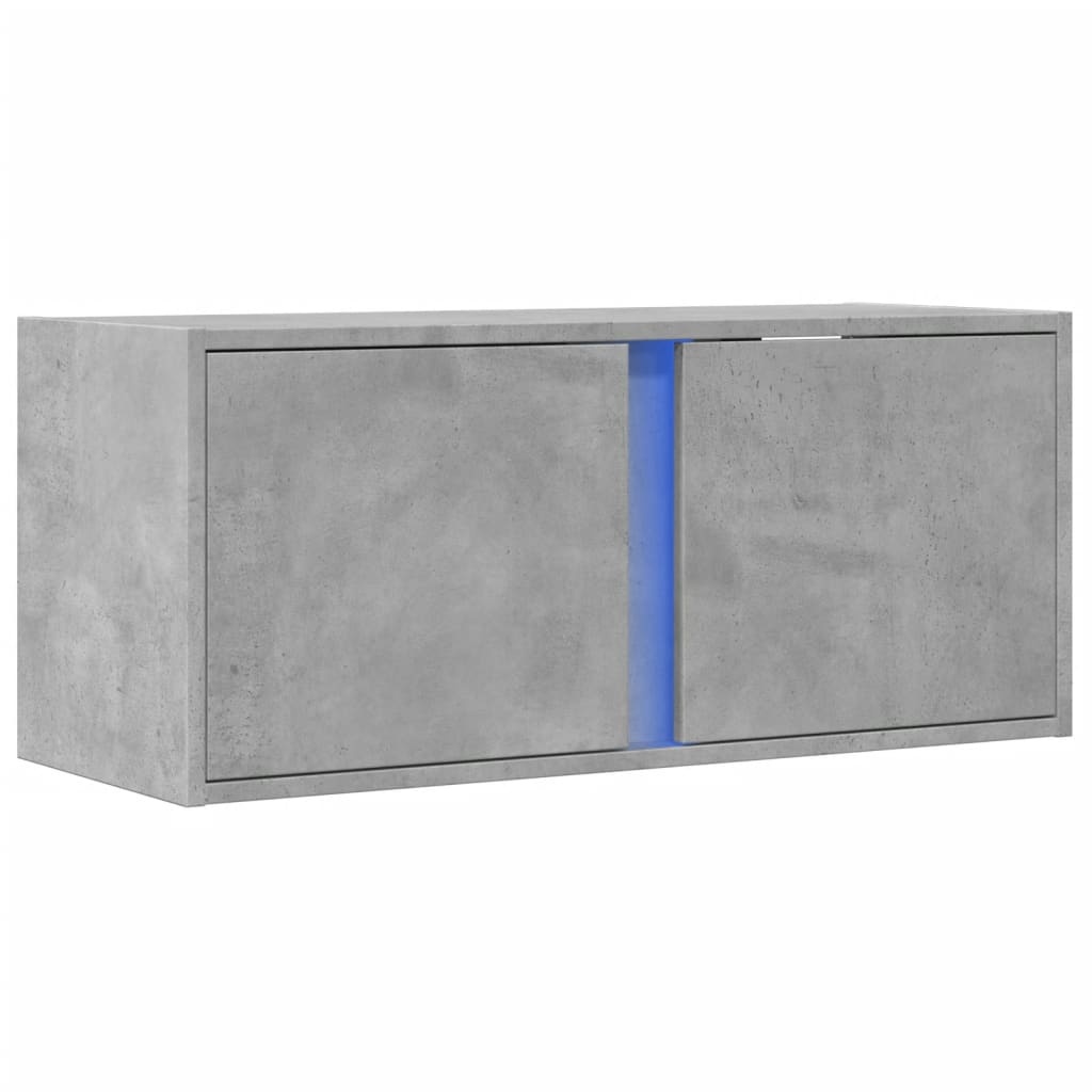 VidaXL Tv-wandmeubel met LED-verlichting 80x31x35 cm betongrijs