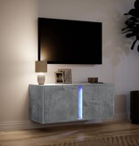 VidaXL Tv-wandmeubel met LED-verlichting 80x31x35 cm betongrijs