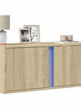 VidaXL Tv-wandmeubel met LED-verlichting 80x31x35 cm sonoma eikenkleur