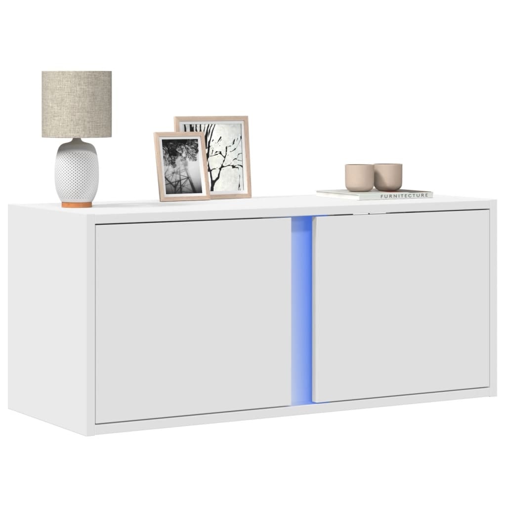 VidaXL Tv-wandmeubel met LED-verlichting 80x31x35 cm wit