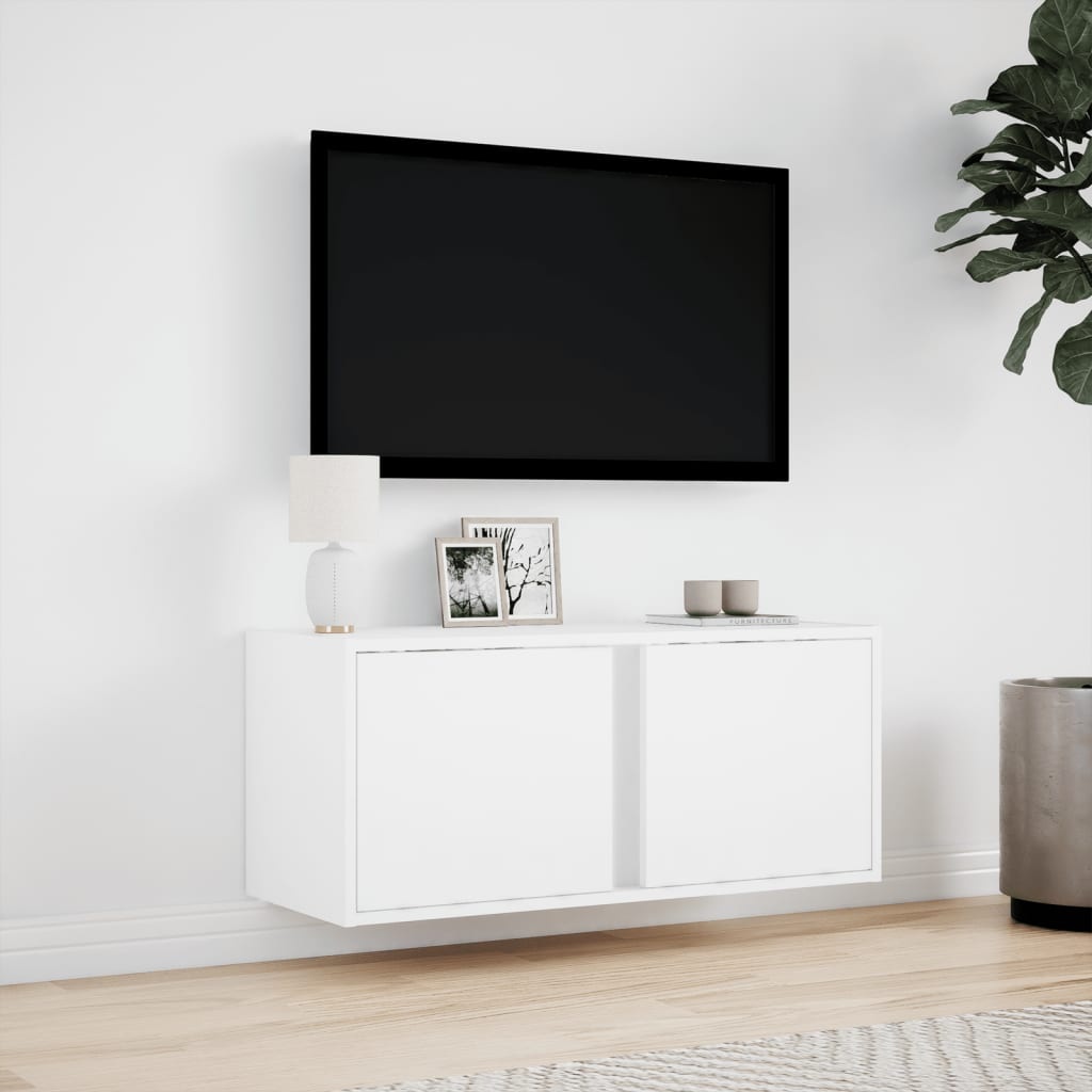 VidaXL Tv-wandmeubel met LED-verlichting 80x31x35 cm wit
