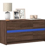 VidaXL Tv-meubel met LED 100x34x50 cm bewerkt hout bruin eikenkleurig