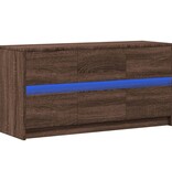 VidaXL Tv-meubel met LED 100x34x50 cm bewerkt hout bruin eikenkleurig