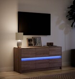 VidaXL Tv-meubel met LED 100x34x50 cm bewerkt hout bruin eikenkleurig