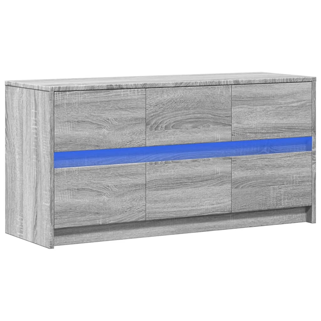 VidaXL Tv-meubel met LED 100x34x50 cm bewerkt hout grijs sonoma eiken