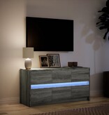 VidaXL Tv-meubel met LED 100x34x50 cm bewerkt hout grijs sonoma eiken