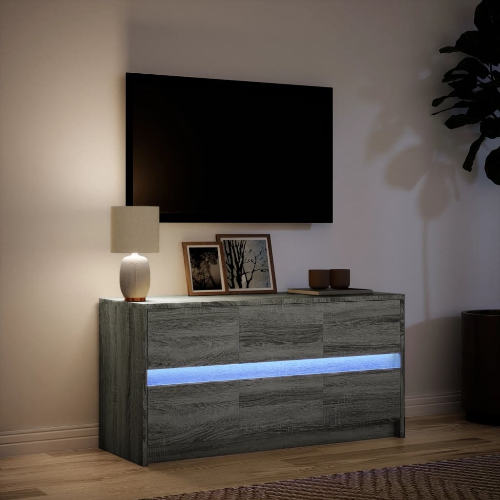 VidaXL Tv-meubel met LED 100x34x50 cm bewerkt hout grijs sonoma eiken