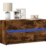 VidaXL Tv-meubel met LED 100x34x50 cm bewerkt hout gerookt eikenkleur