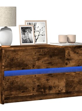 VidaXL Tv-meubel met LED 100x34x50 cm bewerkt hout gerookt eikenkleur