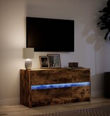 VidaXL Tv-meubel met LED 100x34x50 cm bewerkt hout gerookt eikenkleur