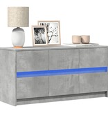 VidaXL Tv-meubel met LED 100x34x50 cm bewerkt hout betongrijs