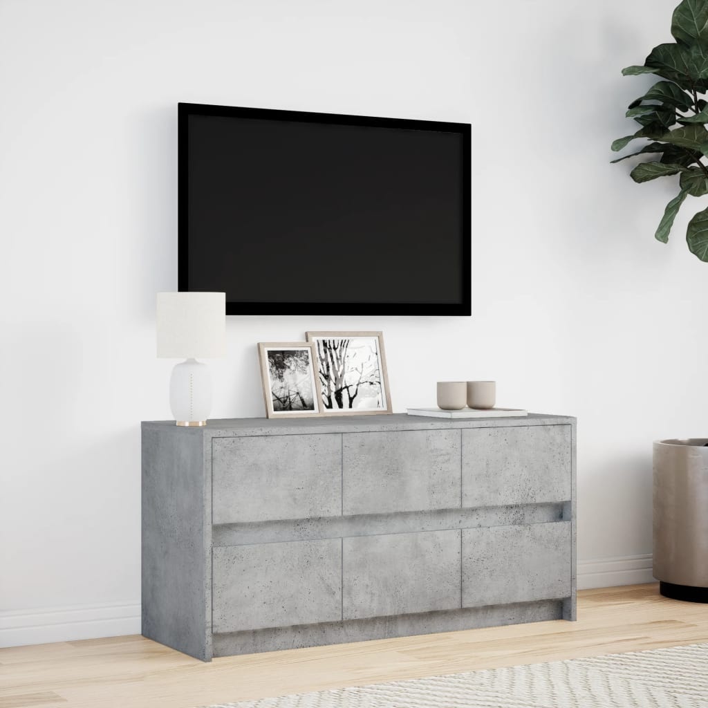 VidaXL Tv-meubel met LED 100x34x50 cm bewerkt hout betongrijs