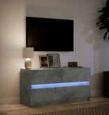 VidaXL Tv-meubel met LED 100x34x50 cm bewerkt hout betongrijs