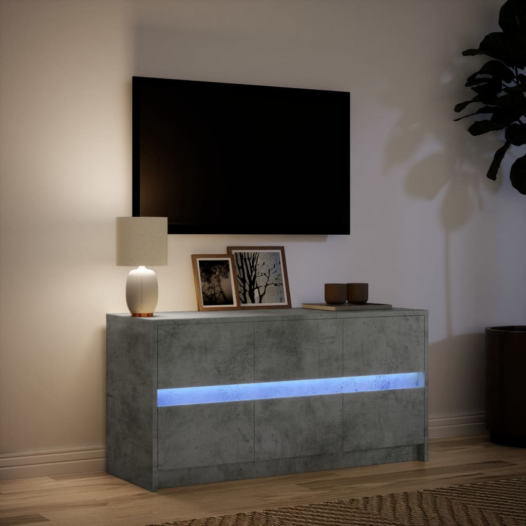 VidaXL Tv-meubel met LED 100x34x50 cm bewerkt hout betongrijs