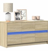 VidaXL Tv-meubel met LED 100x34x50 cm bewerkt hout sonoma eikenkleurig