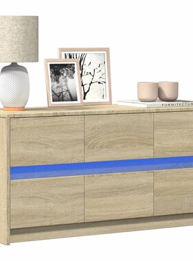 VidaXL Tv-meubel met LED 100x34x50 cm bewerkt hout sonoma eikenkleurig