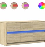 VidaXL Tv-meubel met LED 100x34x50 cm bewerkt hout sonoma eikenkleurig