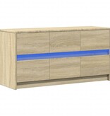 VidaXL Tv-meubel met LED 100x34x50 cm bewerkt hout sonoma eikenkleurig