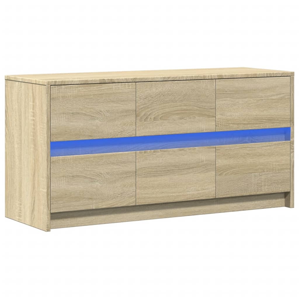 VidaXL Tv-meubel met LED 100x34x50 cm bewerkt hout sonoma eikenkleurig