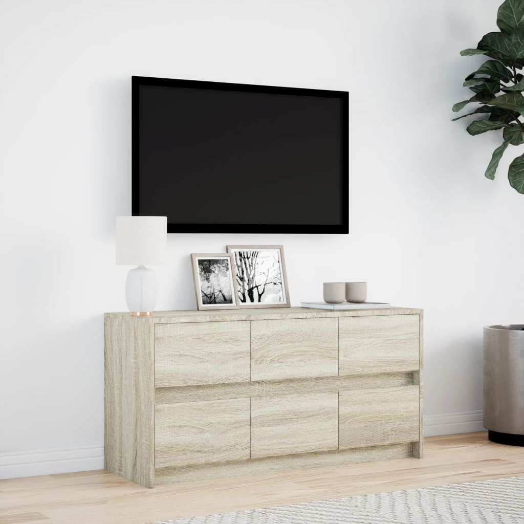 VidaXL Tv-meubel met LED 100x34x50 cm bewerkt hout sonoma eikenkleurig