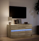 VidaXL Tv-meubel met LED 100x34x50 cm bewerkt hout sonoma eikenkleurig