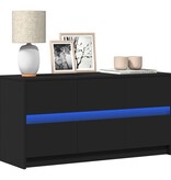 VidaXL Tv-meubel met LED 100x34x50 cm bewerkt hout zwart