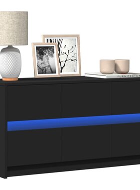 VidaXL Tv-meubel met LED 100x34x50 cm bewerkt hout zwart