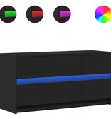 VidaXL Tv-meubel met LED 100x34x50 cm bewerkt hout zwart
